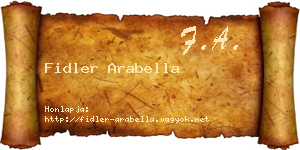 Fidler Arabella névjegykártya